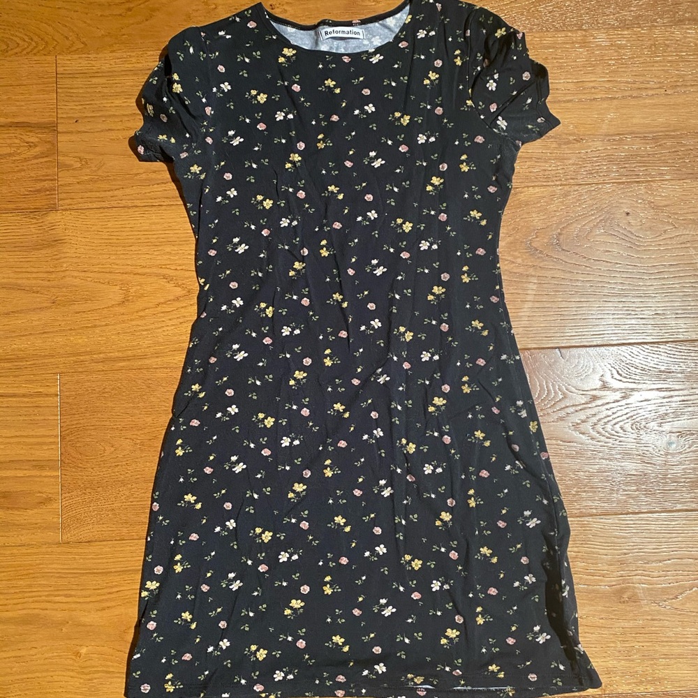 REFORMATION FLORAL MINI DRESS